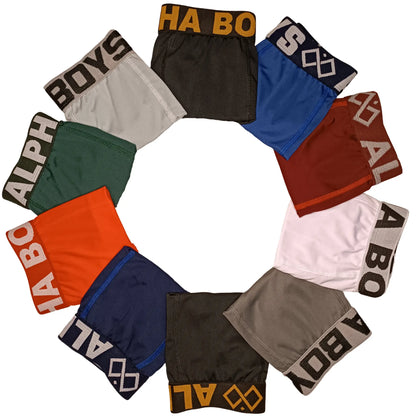 Kit 10 Cuecas Boxer Masculinas Lisas – Alpha Boys | Conforto e Performance