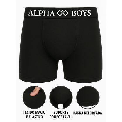 Kit 10 Cuecas Boxer Masculinas Lisas – Alpha Boys | Conforto e Performance
