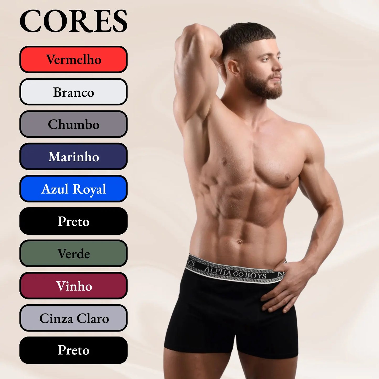 Cueca Boxer Masculina | Escolha a Cor | Alpha Boys – Conforto e Performance